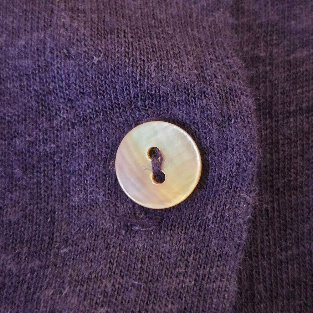 Tahari Womens Linen Blend Button Front 3/4 Sleeve Blouse Top Navy Blue Size 2X - Picture 7 of 11
